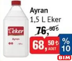 EKER AYRAN 1,5 L fiyat ve kampanya bilgisi